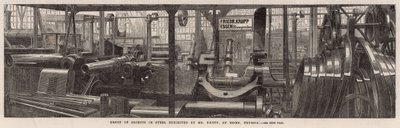 Die Internationale Ausstellung; Gruppe von Stahlobjekten ausgestellt von Herrn Krupp aus Essen, Preußen von English School