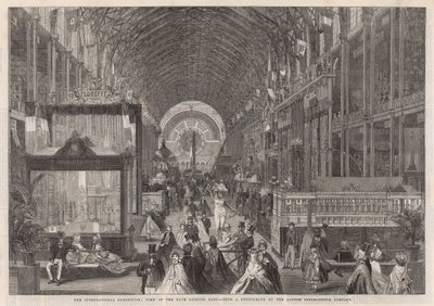 Die Internationale Ausstellung; Blick auf das Schiff nach Osten von English School