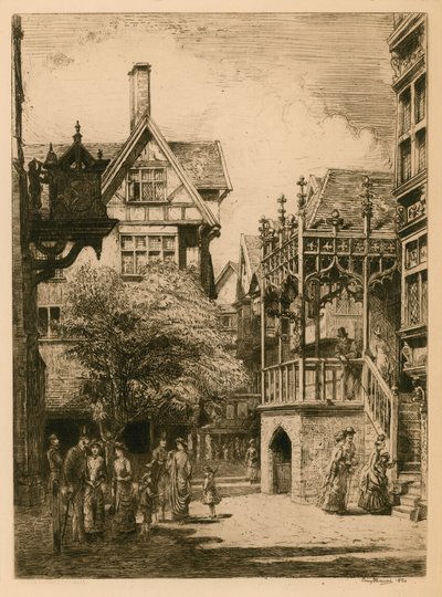 Die Internationale Gesundheitsausstellung in South Kensington: die alte Londoner Straße von English School