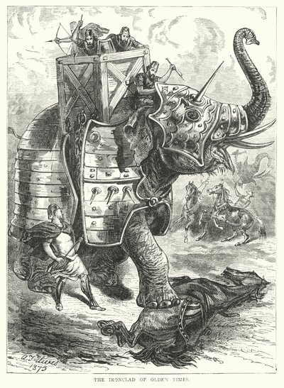 Das Panzerschiff der alten Zeiten (Gravur) von English School