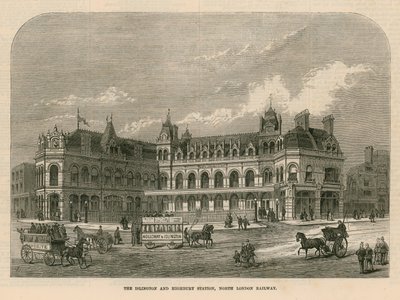 Der Islington und Highbury Bahnhof, North London Railway von English School