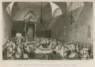 Der König vertagt das Parlament im House of Lords, April 1831 von English School