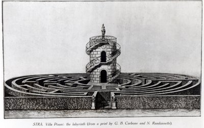 Das Labyrinth der Villa Pisani in Stra, nach einem Druck von Giovanni Battista Carboni (1723-83) und N. Randonnette von English School