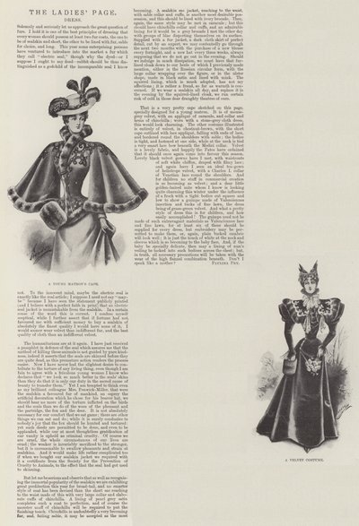 Die Damen-Seite, Kleid (Lithografie) von English School