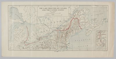 Die Seegrenze von Kanada und den Vereinigten Staaten (farbige Gravur) von English School