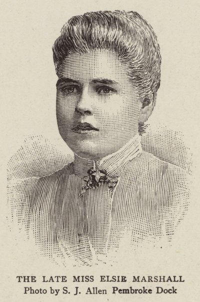 Die verstorbene Miss Elsie Marshall (Stich) von English School
