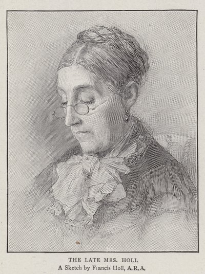 Die verstorbene Mrs. Holl (Gravur) von English School