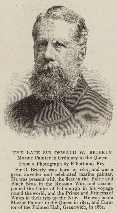 Der verstorbene Sir Oswald W Brierly von English School
