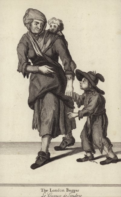 Der Londoner Bettler (Gravur) von English School