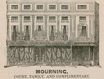 Das Londoner Allgemeine Trauerwarenhaus, Regent Street, London von English School