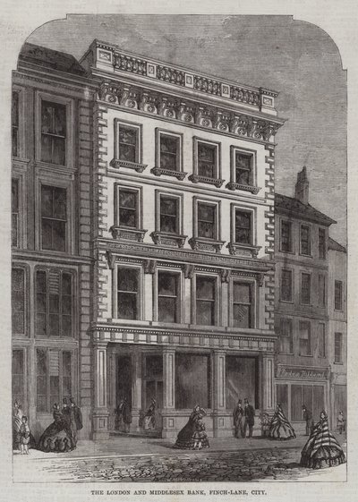 Die London und Middlesex Bank, Finch-Lane, City von English School