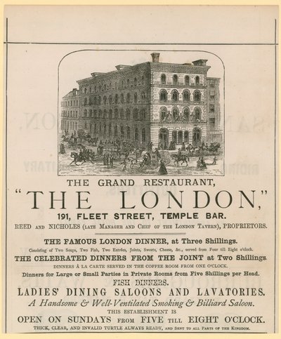 Das London, Restaurant, 191 Fleet Street, Temple Bar von English School