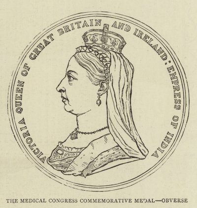 Gedenkmedaille des Medizinischen Kongresses, Vorderseite (Stich) von English School