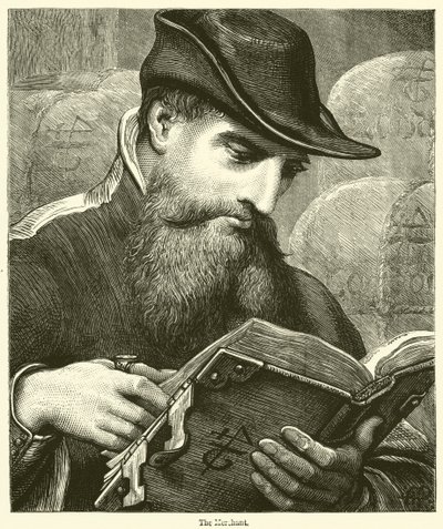 Der Kaufmann (Gravur) von English School