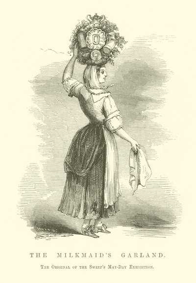 Das Milchmädchen-Girlande (Gravur) von English School