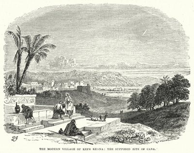 Das moderne Dorf Kefr Kenna, der vermutete Ort von Kana (Gravur) von English School
