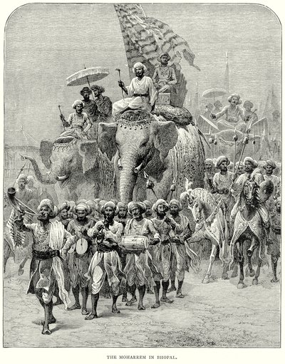 Der Moharrem in Bhopal (Gravur) von English School