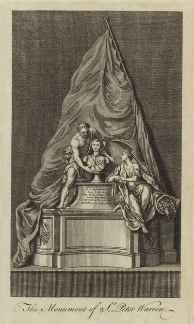 Das Denkmal von Sir Peter Warren von English School