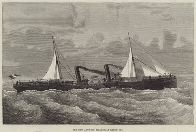 Das neue Antwerpener Dampfschiff Baron Osy (Stich) von English School