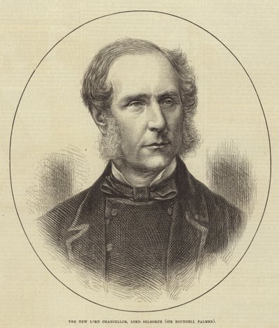 Der neue Lordkanzler, Lord Selborne (Sir Roundell Palmer) (Gravur) von English School