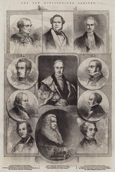 Das neue Ministerium, das Kabinett (Gravur) von English School