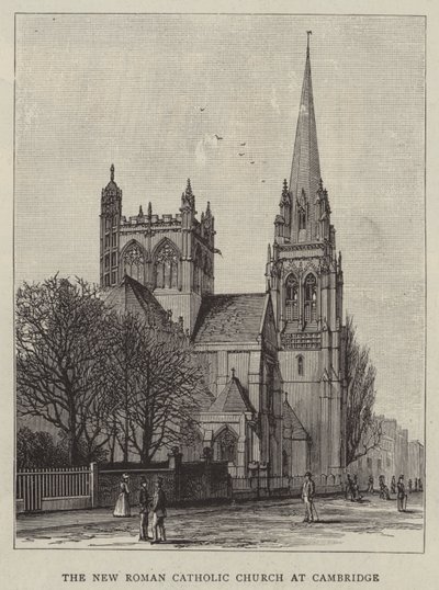 Die neue römisch-katholische Kirche in Cambridge (Gravur) von English School