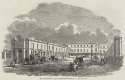 Der neue Endbahnhof der South-Eastern Railway an der London-Bridge (Stich) von English School