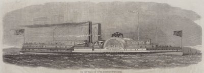 Die Neue Welt, einer der Hudson River Dampfer (Stich) von English School