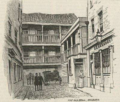 Die Alte Bell Taverne, Holborn, London von English School
