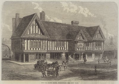 Das alte Kronenhaus, Birmingham (Stich) von English School