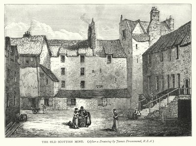 Die alte schottische Münze (Stich) von English School