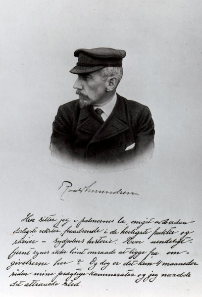 Die Eröffnungsseite des Manuskripts von Roald Amundsen von English School