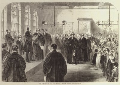 Die Eröffnung der neuen Schulen von St. Thomas Charterhouse von English School