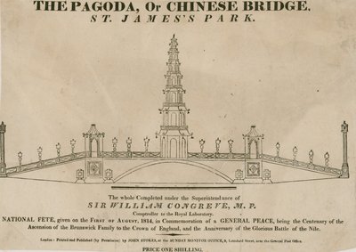Die Pagode oder chinesische Brücke, St Jamess Park, London von English School