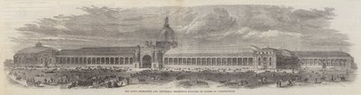 Das Pariser Permanente und Universelle Ausstellungsgebäude im Bau (Stich) von English School