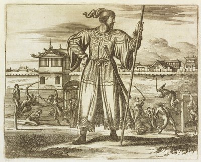 Der Oberbefehlshaber der chinesischen Armee, Illustration aus einer Beschreibung der Gesandtschaften nach China, 1690 von English School