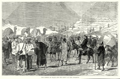 Der Prinz von Wales und seine Gesellschaft an den Pyramiden (Gravur) von English School