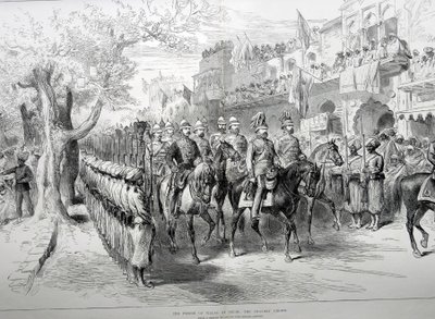 Der Prinz von Wales in Delhi: der Chandry Chowk von English School