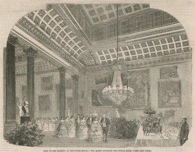 Die Königin betritt den Speisesaal im Grosvenor House von English School