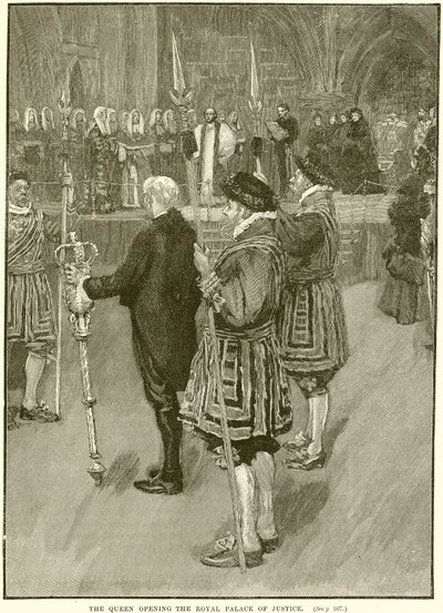Die Königin eröffnet den Königlichen Justizpalast von English School