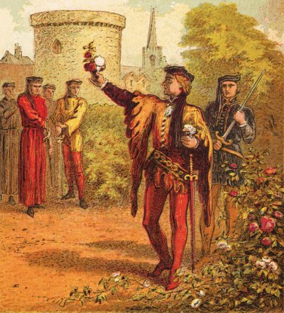 Die roten und weißen Rosen von English School