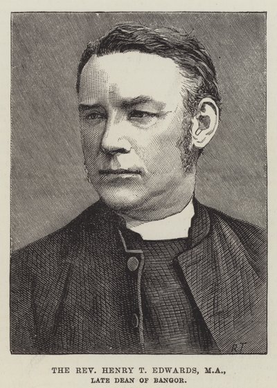 Der Reverend Henry T Edwards, MA, verstorbener Dekan von Bangor (Gravur) von English School