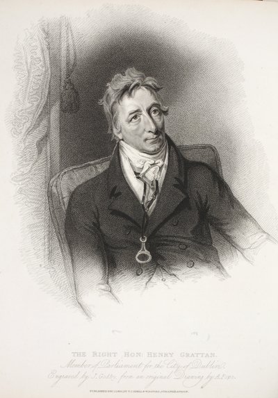 Der ehrenwerte Henry Grattan, graviert von J. Godby nach einer Originalzeichnung von A. Pope, 1810 von English School