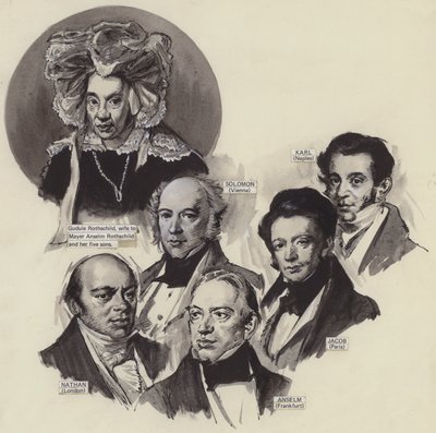 Die Familie Rothschild (Gouache auf Papier) von English School