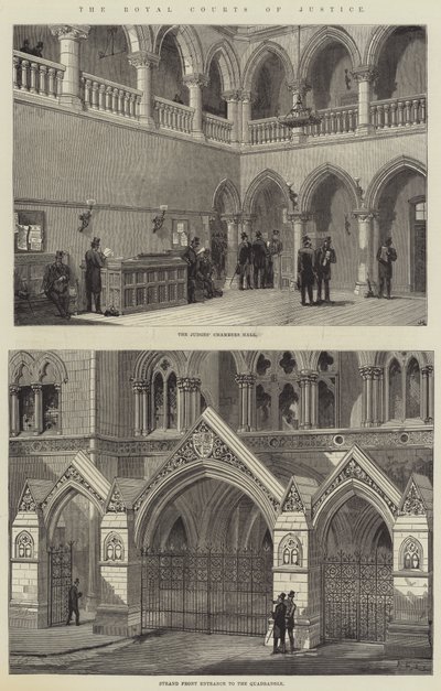 Die Royal Courts of Justice (Stich) von English School