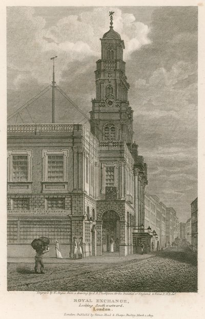 Die Royal Exchange, London, Blick nach Südwesten von English School