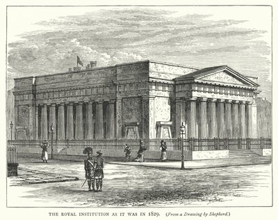 Die Royal Institution im Jahr 1829 (Stich) von English School
