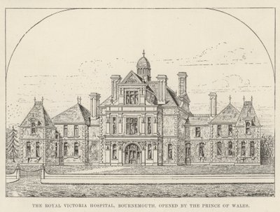 Das Royal Victoria Hospital, Bournemouth, eröffnet vom Prinzen von Wales (Gravur) von English School