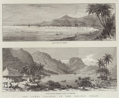 Die Samoa-Inseln im Pazifischen Ozean (Stich) von English School