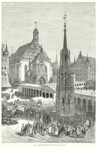 Der Schöne Brunnen in Nürnberg von English School